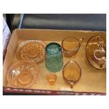 Seven pieces vintage assorted colored glass