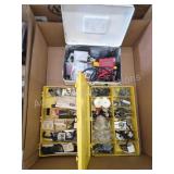 Box lot miscellaneous multimeter, electrical,