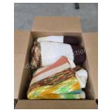 Box lot vintage handmade afghans