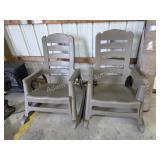 Two heavy duty plastic molded patio rocking