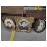 Box lot 3 antique ornate frame photographs