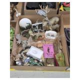 Box lot assorted wildlife theme decor, etc