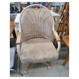Vintage microfiber upholstered rolling swivel
