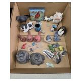 Box lot miscellaneous animal figurines decor