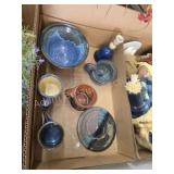 Box lot assorted Pottery pieces
