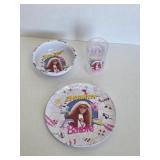 Three pieces Barbie Baywatch dishes