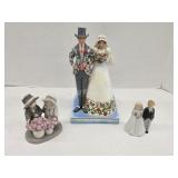 Assorted bride and groom figurines and Porcelain