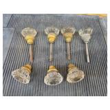Box lot vintage antique glass door knobs