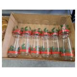 12 vintage Hollies and berries drinking glasses