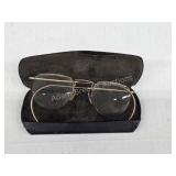 Vintage antique eyeglasses with case