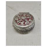 Vintage Ornate Silver-Tone Filigree Trinket /