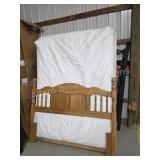 Modern wood queen size headboard and steel bed