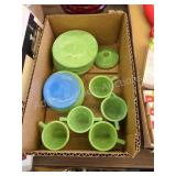 Vintage jadeite mini teacups and saucers