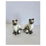 Pair of vintage ceramic Siamese cat figurines,