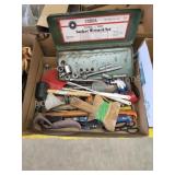Box lot miscellaneous tools, etc