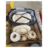 Box lot miscellaneous household- crock-pot, milk