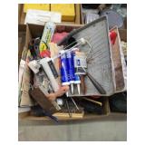 Box lot miscellaneous painting supplies