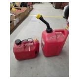 Blitz 2 gallon and 1.25 gallon plastic gas cans