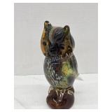 Beautiful hand blown 9-in glass owl figurine