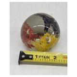Decorative hand blown glass paperweight, red
