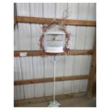 Vintage decorative cast iron bird cage and stand