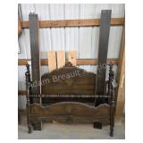 Vintage wooden full size queen bed set, comes