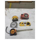 Assorted measuring tapes