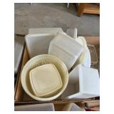 Box lot vintage Tupperware storage containers