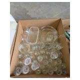 Box lot vintage clear glassware