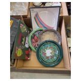 Box lot assorted Christmas and decorative