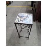 Decorative metal frame tile Top plant stand, 8x8x