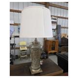 Modern ornate decorative glass 35-in table lamp