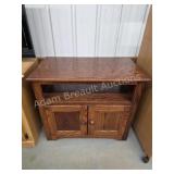 Modern dark oak 2-door TV stand, 17.25x 31 x 26.5