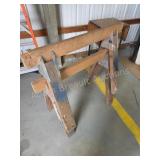 Pair of wooden sawhorses