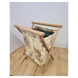 Vintage folding cloth sewing knitting basket