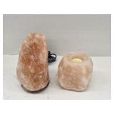 Himalayan salt lamp and tea light