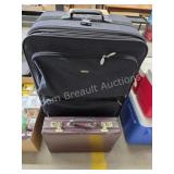 Large Sorrento rolling suitcase and leather