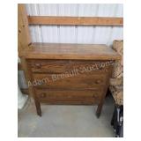 Vintage antique oak three drawer dresser on