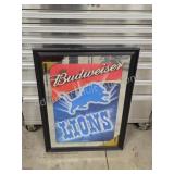 Budweiser Detroit Lions Bar Mirror  Large
