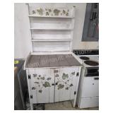 Custom built wooden tile top kitchen cabinet, 25