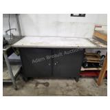 7-drawer metal tool storage bench with custom