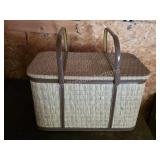 Vintage Redmon flip top picnic basket with metal