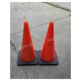 Two large orange traffic cones