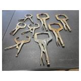 Lot of 8 Locking C Clamps Vise Grip Style