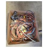 Large Box of Assorted Extension Cords Power C