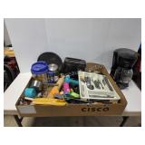 Box lot assorted kitchen Wares- silverware,