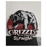 Grizzly Long Cut Tobacco Bear Metal Sign