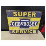 Chevrolet Super Service tin sign