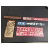 5 assorted humorous wall signs