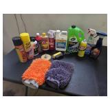 Assorted auto related cleaners and supplies